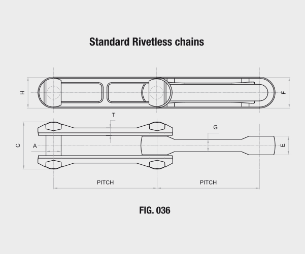 Rivetless Type Chains technical drawing — FIG. 036
