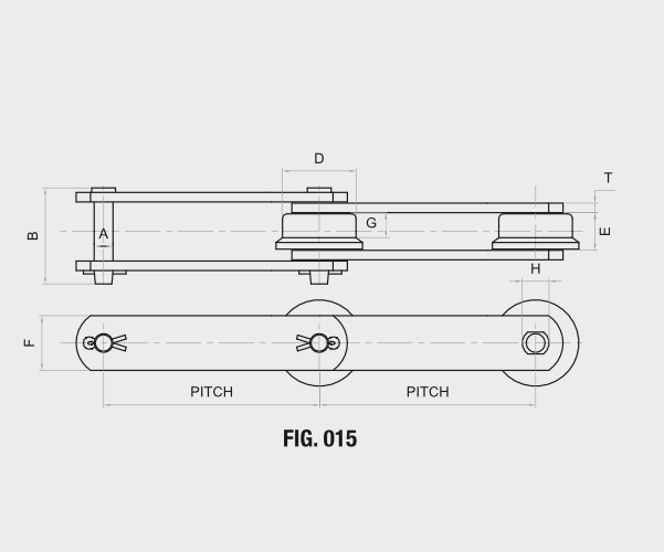 Flanged Rollers Chains roller conveyor chain technical drawing