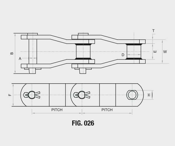 Welded chain technical drawing — FIG. 026