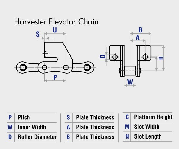 Elevator Chain technical drawing